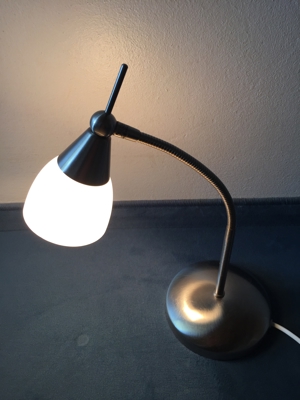 Tischlampe Chrom Milchglas Bild 1