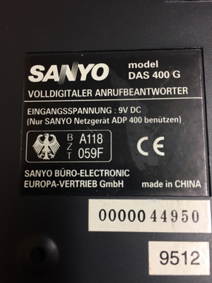 Anrufbeantworter LOEWE digital Alphatel 1000 A und ein Sanyo DAS 400 G Bild 5