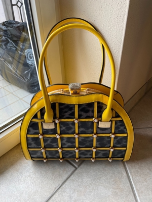 Handtasche Lack gelb Angelo Firenze / Italien neu!