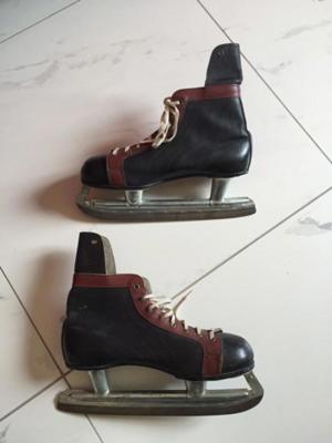 Schlittschuhe Canadier Maple Leaf Leder 60er Jahre