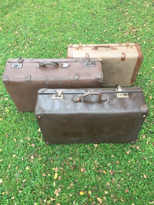 Koffer antik Vulcanfibre Material , 3 Stück Vintage Bild 3