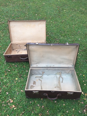 Koffer antik Vulcanfibre Material , 3 Stück Vintage Bild 7