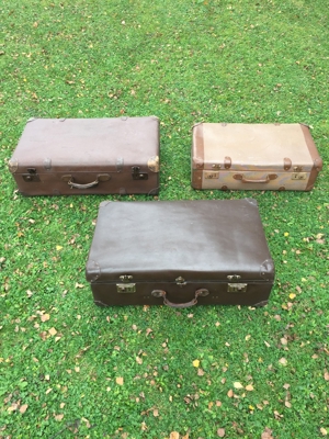 Koffer antik Vulcanfibre Material , 3 Stück Vintage Bild 9