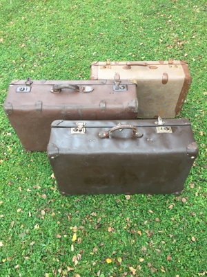 Koffer antik Vulcanfibre Material , 3 Stück Vintage Bild 2