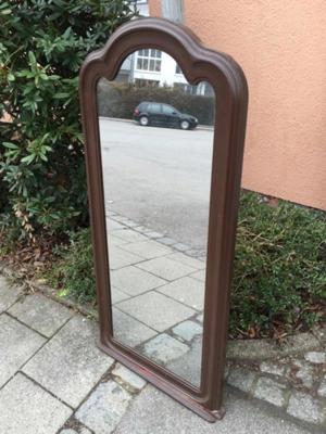 Spiegel antik 130 x 60 cm in altem braunen Holzrahmen Bild 2