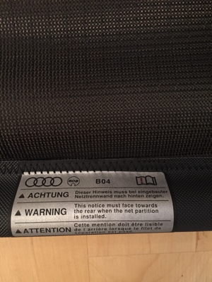 Audi Q5 / 8R Netztrennwand Original , neu! Bild 2