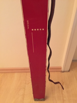 Ski Vintage - Ski Sport Bock 2 m rot mit Kandahar Bindung Bild 5