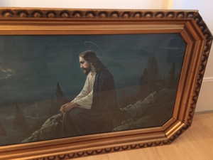Grosses Bild mit Jesus auf m Berg um 1900 Bild 4