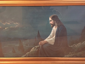 Grosses Bild mit Jesus auf m Berg um 1900 Bild 2