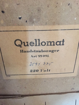 Quellomat Handstaubsauger in der O - Schachtel Vintage antik , läuf Bild 9