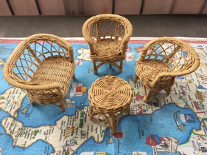 Puppenmöbel Rattan