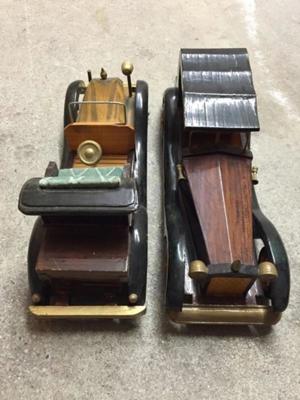 Modellautos Holz Oldtimer, 2 Stück, DEKO Bild 1