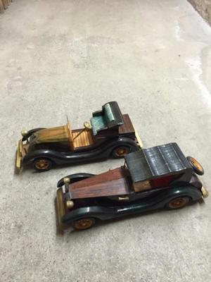 Modellautos Holz Oldtimer, 2 Stück, DEKO Bild 2