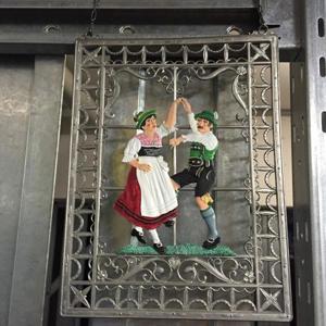 Fensterbild aus Zinn , Bayern, 2 Stück