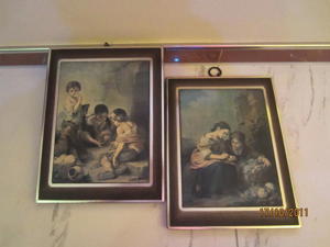 2 Bilder auf Holz v. Murillo Drucke