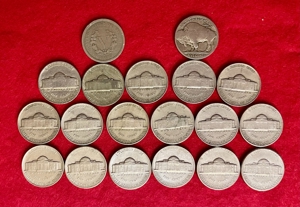 6 Quarter Dollar USA + 28 x Five Cent Nickel 1905-1989 Liberty Head,Buffalo,Jefferson Bild 4