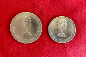 2 Silbermünzen 10 Dollar + 5 Dollar Olympiade Montreal 1976 Kanada Bild 2