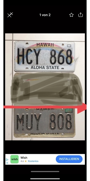 Hawaii USA Autokennzeichen , Nummernschilder Original! Bild 2