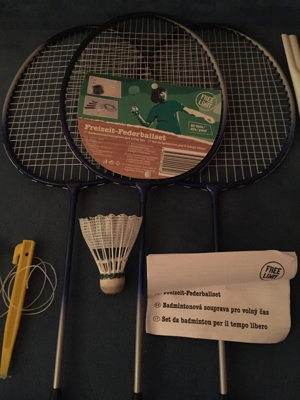 Badminton Federball Sets 2 x komplett , 5 Aluschläger , Ball ,Netz Bild 4