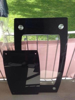 Glasplatten 110x 60 und 76 x 45 schwarz Glitzer Bild 4