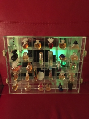 Setzkasten Plexiglas mit Flacon- Miniaturen 28 Stück Bild 4