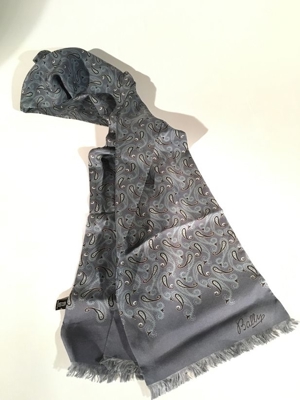Bally Schal, Seide, Farbe: grau mit Muster Bild 4