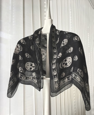 Alexander McQuenne Designer Schal, Farbe: schwarz weiß Bild 3