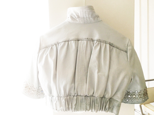 Lederjacke Kurzarm, Farbe:powder blue Größe 36  38 Bild 3