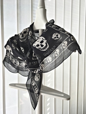 Alexander McQuenne Designer Schal, Farbe: schwarz weiß Bild 2