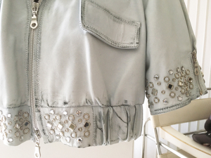 Lederjacke Kurzarm, Farbe:powder blue Größe 36  38 Bild 2