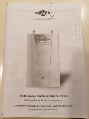 Durchlauferhitzer elektronisch CLAGE CEX-U 12 KW Bild 1