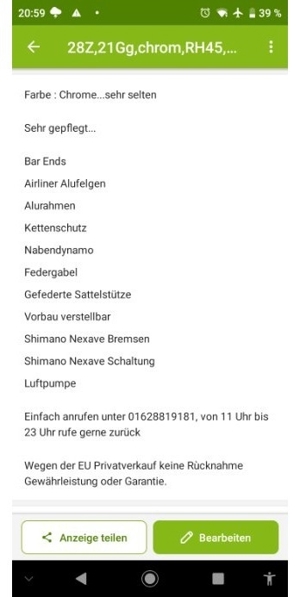 28Z,21Gg,RH45,"chrome", Nab-dy, Federgabel, gefedeterSattel.F r Weihnachten  Bild 10