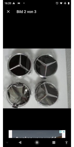 Mercedes Nabendeckel NEU schwarz, +4 silberne gebraucht Bild 1