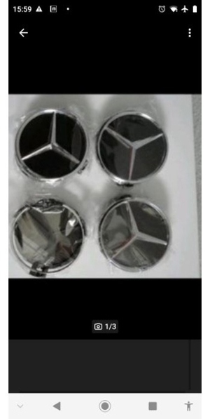 Mercedes Nabendeckel NEU schwarz, +4 silberne gebraucht Bild 2