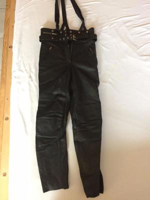 schwarze Frauen Motorrad-Leder-Hose von LOUIS Größe 38/S, Bike, Roller, Scooter