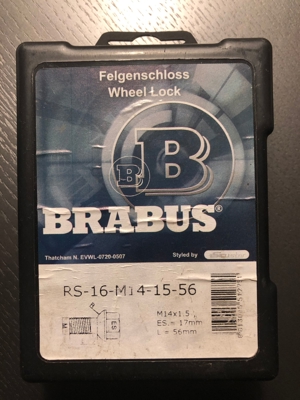 4x Brabus Felgenschlösser Wheel Lock, RS-16-M14-15-56, PKW, Auto, Felgen, Security, Bild 1