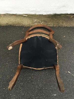 1x antiker Stuhl (95x47x40cm) mit Bezug & Holz, Essstuhl, Bild 4