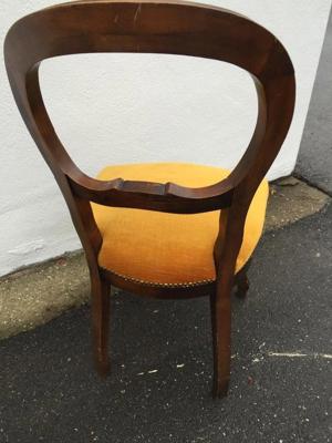 1x antiker Stuhl (95x47x40cm) mit Bezug & Holz, Essstuhl, Bild 3