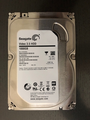 Seagate Video 3,5 1.000GB HDD, von SAT-Receiver, PC, Computer, Hardware, Spiele, Bild 1