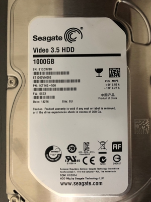 Seagate Video 3,5 1.000GB HDD, von SAT-Receiver, PC, Computer, Hardware, Spiele, Bild 3