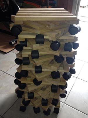 9x Stück 28x28cm Pflanzentrolley mit 4x Rollen aus Holz, Bild 7