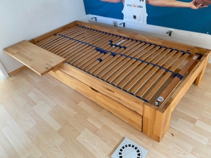 Möbelum Naturholz Gäste-Kinder-Jugend-Bett mit Schublade (200x90cm), Wohnung, schlafen, Echtholz Bild 11