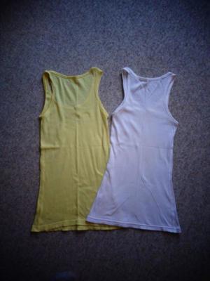 Damenbekleidung Top Rippentop Longtop Gr. XS bzw. ca. Gr. 32/34 gelb und weiß, je 3,00 Euro Bild 2
