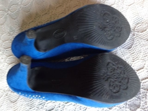 Damen-Schuhe Pumps, High Heels, Gr. 39, royalblau, wildlederartig, Nieten Bild 7