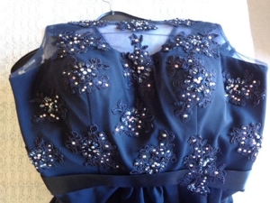 Kleid festlich Gr. 36 dunkelblau mit Stola für Abiball, Hochzeit, Party etc. Bild 5