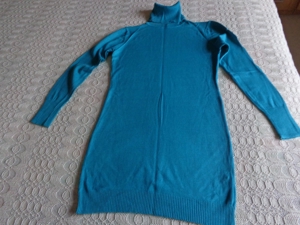 Vintage - Feinstrickpullover, Rollkragenpullover, Longpullover, ca. Gr. XS/S, ca. Gr. 34/36 smaragd