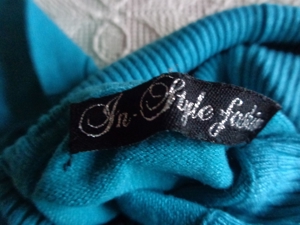 Vintage - Feinstrickpullover, Rollkragenpullover, Longpullover, ca. Gr. XS/S, ca. Gr. 34/36 smaragd Bild 4