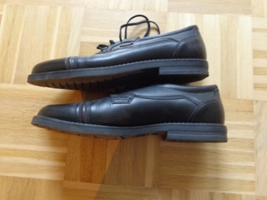 Vintage - Herren-Schuhe, Schnürschuhe, Gr. 41, schwarz/braun, gebraucht, Leder Bild 3