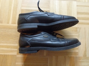 Vintage - Herren-Schuhe, Schnürschuhe, Gr. 41, schwarz/braun, gebraucht, Leder Bild 2
