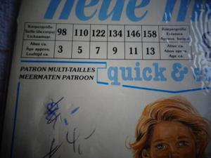 NEU Schnittmuster, ältere Ausgabe, neue Mode, quick und easy, ab Gr. 98 Bild 2